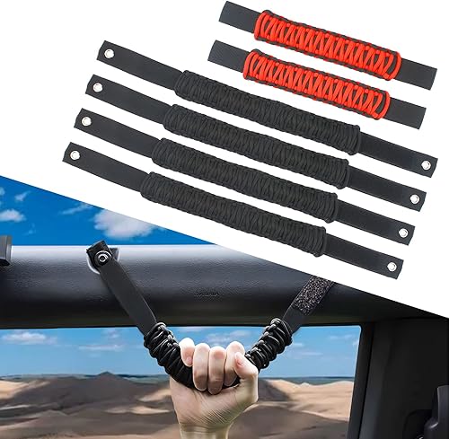 Paquete de 6 asas de agarre de barra antivuelco compatibles con Ford Bronco 2021 2022 24 puertas, mango de agarre de paracaídas, accesorios