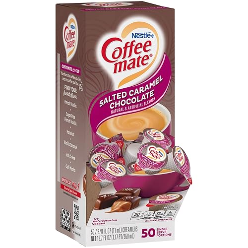 Miniatura 2 de Nestle Coffee mate - Crema líquida para café, chocolate con caramelo salado, caja de 50 unidades con cuchara de café By The Cup