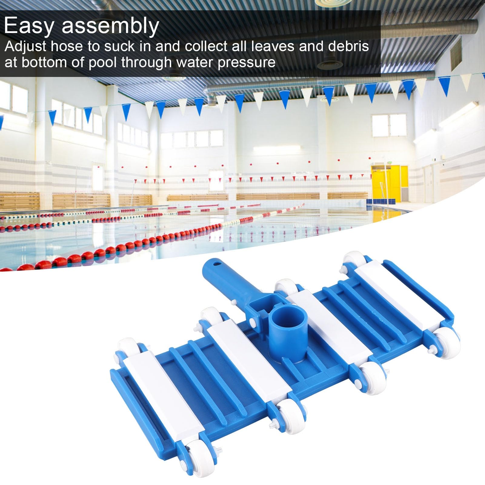 Pool Vacuum Head with Wheels,Professional Weighted Pool Cleaner Removable Adjust Handle Cleaned Tools for Swimming Pools and Hot Tubs