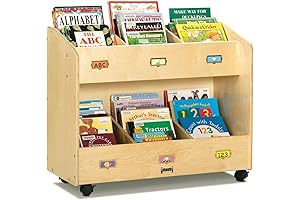 Jonti-Craft Mobile Kids Bookshelf Wood - 6-Section Book Organizer for Kids
