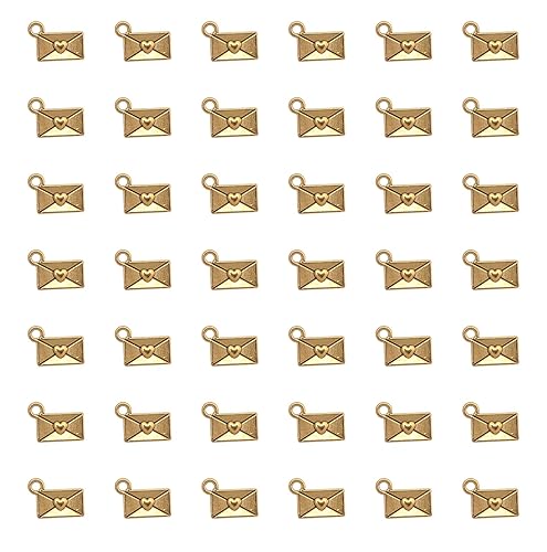 50 Pcs Love Envelop Charms 1.2 x 0.9 cm Cute