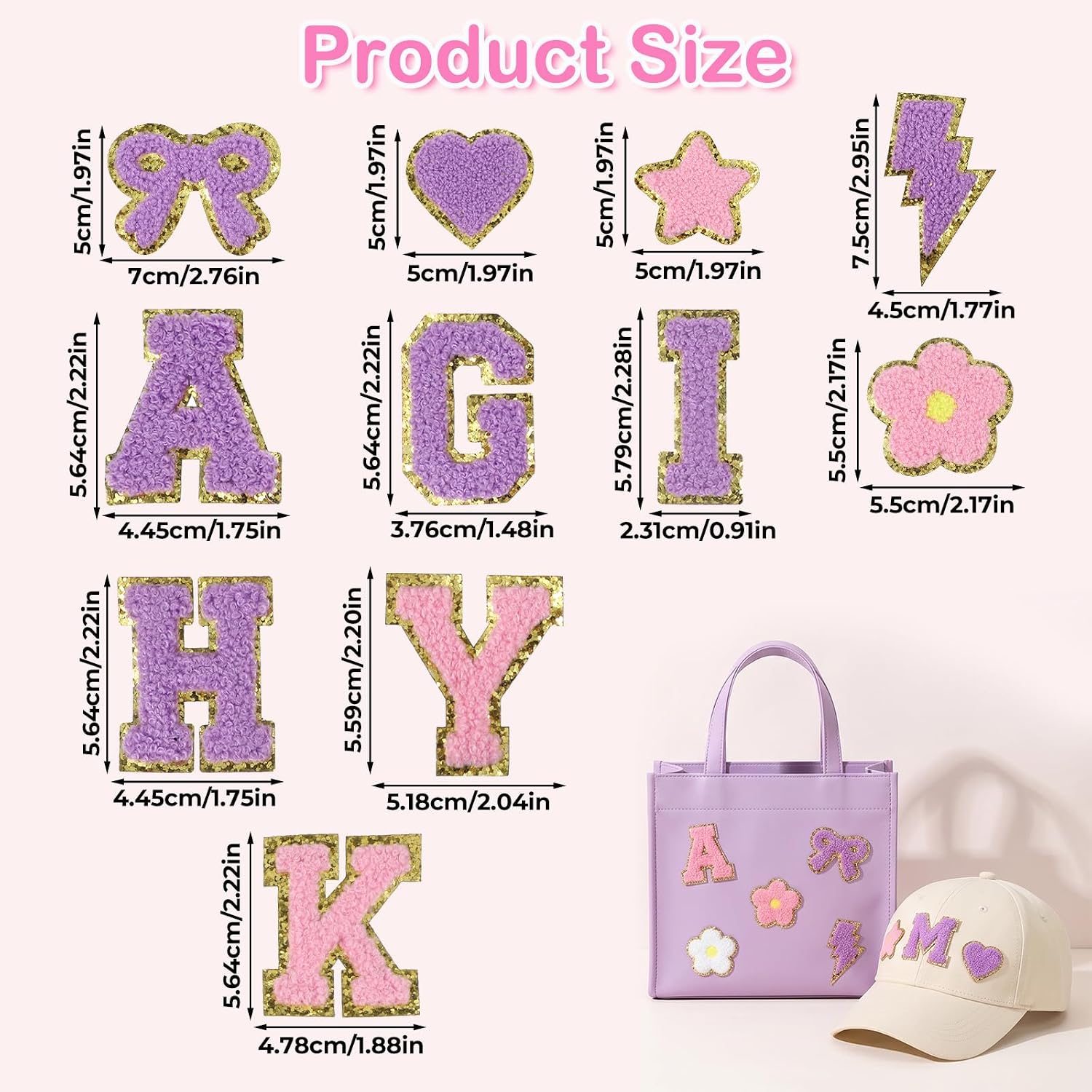 108 Pcs Chenille Letter Patches Self-Adhesive for DIY, Clothes, Backpacks