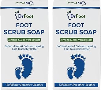 Dr Foot Foot Scrub Soap Repair Dry Cracked Heels, Dead Skin & Calluses Remover with Almond & Pure Aloe Vera Extracts – 100gm - Pack of 2 - (Pack of 2)
