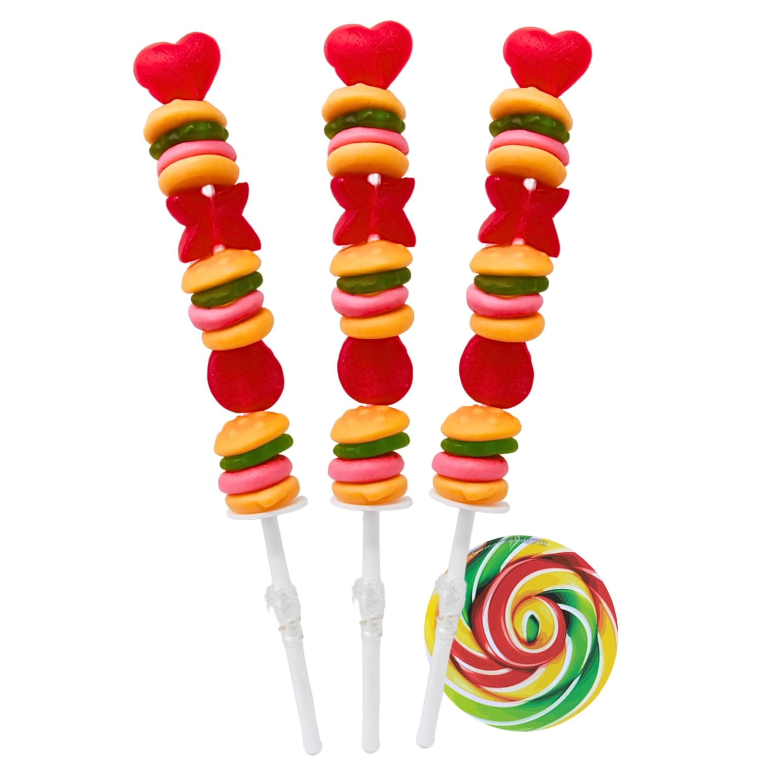 Valentine's Day Gummy Krabby Patties Candy Kabob, Spongebob SquarePants X O