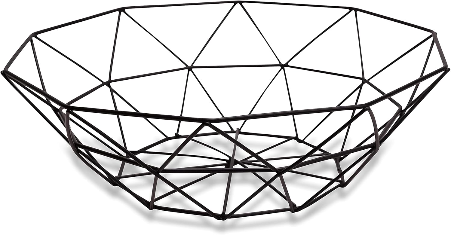S&K Wire Fruit Bowl UltraModern Geometric Fruit Basket