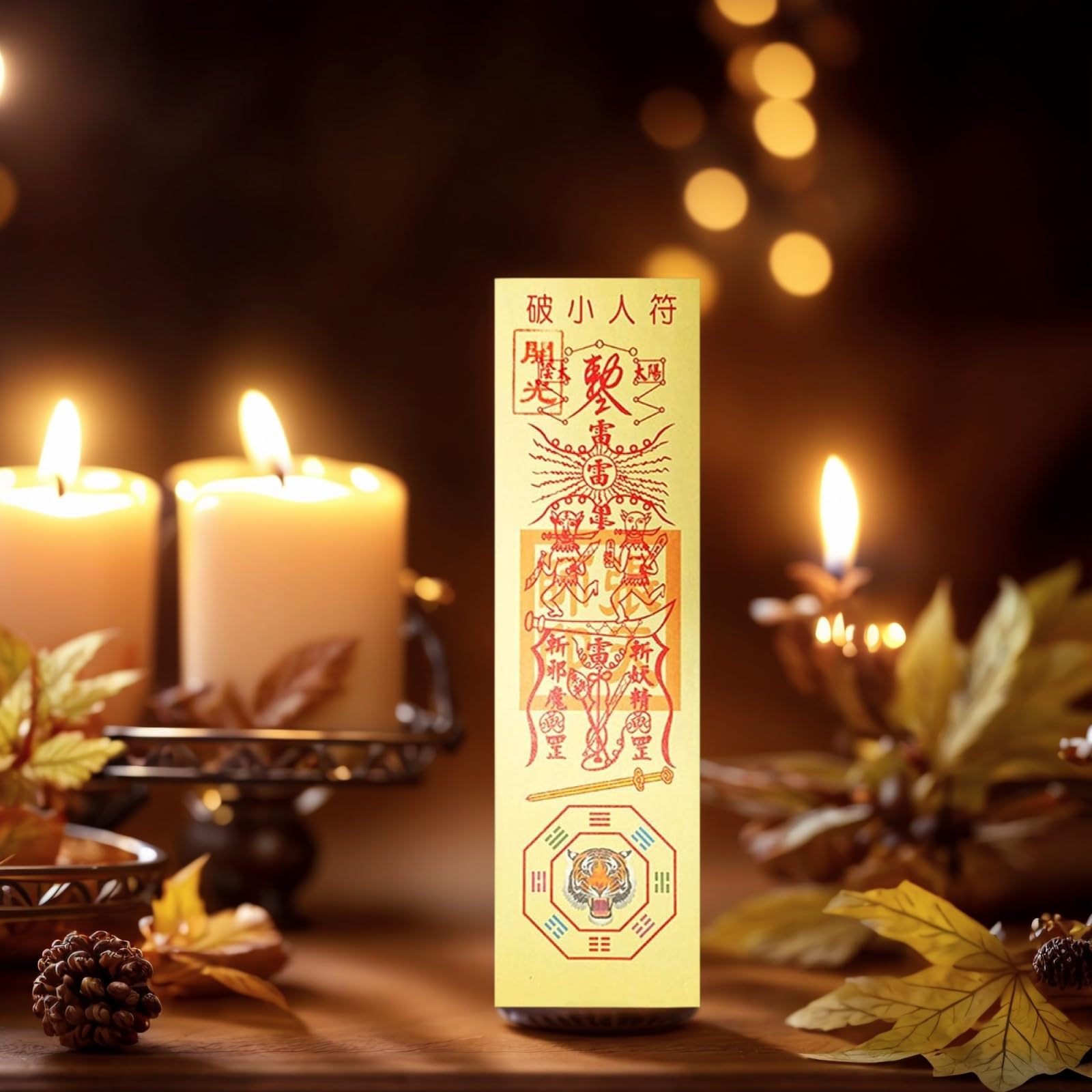 Chinesische Feng Shui Amulettkarte – Schutz & Glück 2024, Aus Kupfer, 8x5 Cm