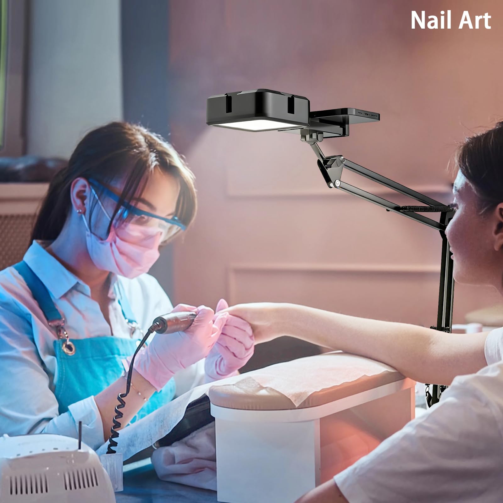 Supporto Telefono A Braccio Articolato Da Scrivania – Porta Cellulare Con Luce LED – Overhead Mount
