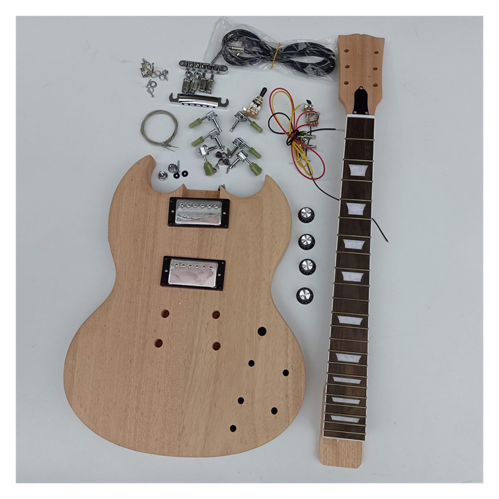 Unfinished Guitar Body Semi Finished Assembly Kit For SG Electric Guitar