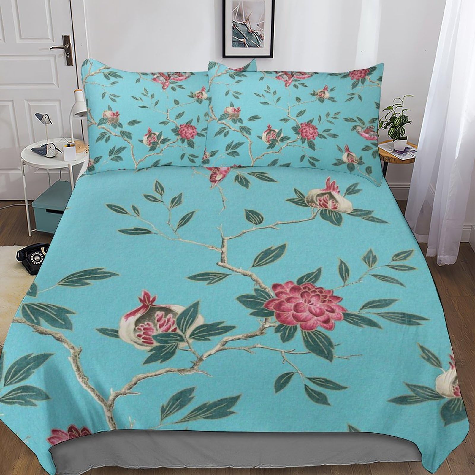 Housse de couette floral effet peinture 3D en literie premium