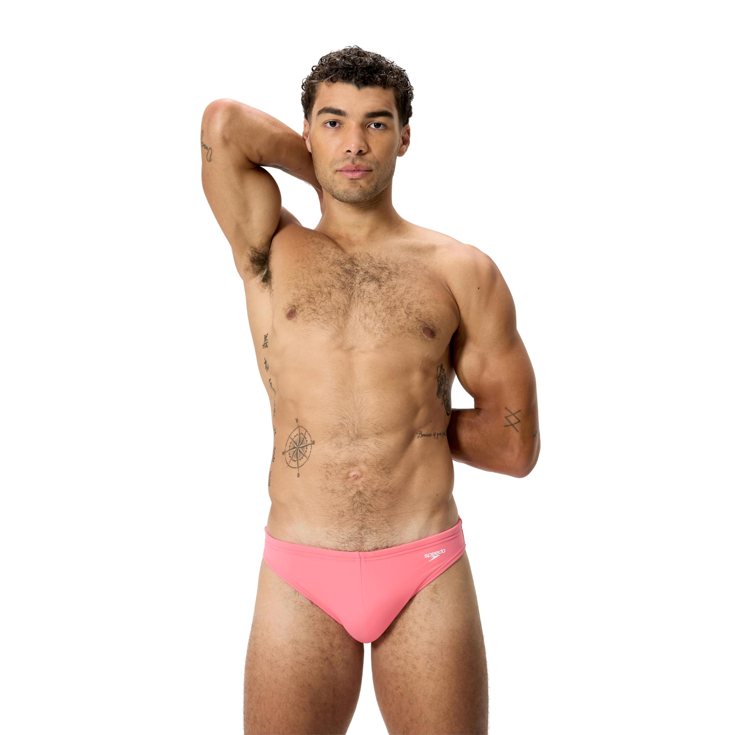 Speedo Men's Mini Pink Lemonade Swimsuit Brief Comfort Waistband, 38