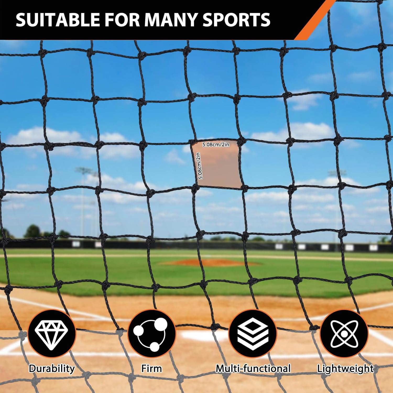Portable Baseball Batting Cage Nets 10x10x35 FT /12x12x55 FT Baseball and Softball Cage Netting Net Only No Frame Included for All Skilled Levels