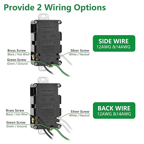 Miniatura 6 de Wengart Generador GFCI, AC125V 20Amp 60Hz, cumple con UL2018, grado industrial de autoprueba para generadores industriales y otras máquinas, negro