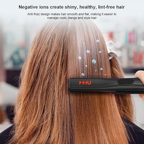 Miniatura 4 de Mini plancha de pelo de 12 pulgada para cabello cortorizos, plancha plana pequeña portátil ligera, placa de turmalina de cerámica, plancha alisadora