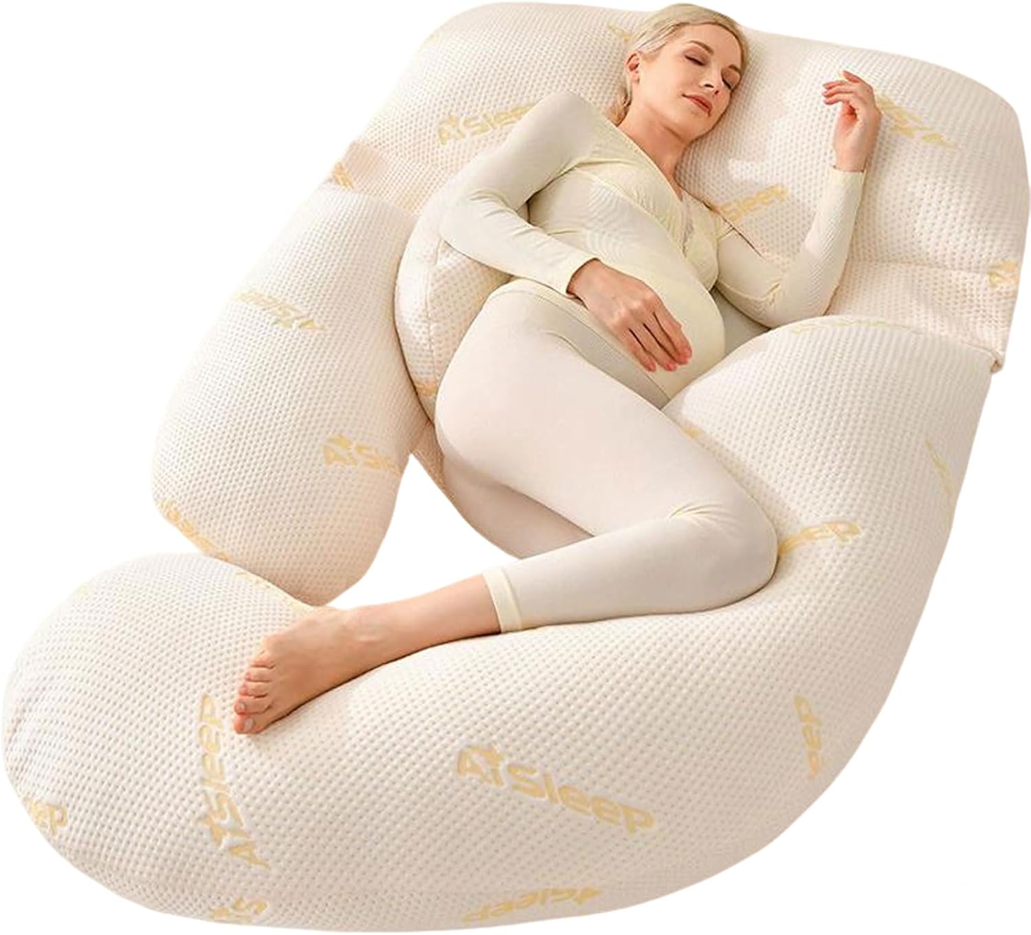 HUHJYUGE Pregnancy Pillow G Shaped, Maternity Pillows for Side Sleeping, Full Body Support for Belly, Waist, HIPS, and Legs, Nursing and Relaxation Cushion for Pregnant Women (C)