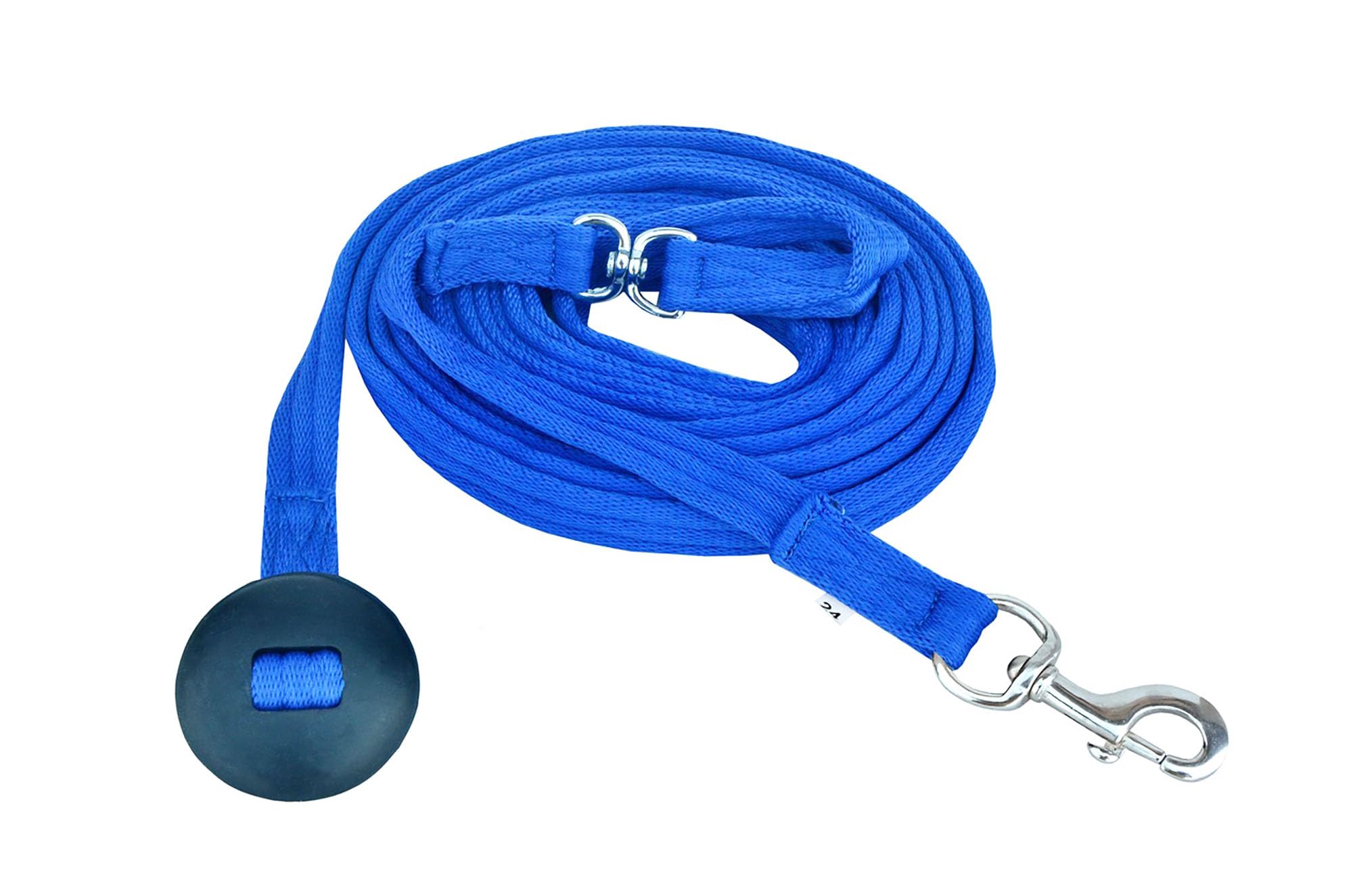 CHALLENGER Horse 36' Long Soft Cotton Web Lunge Line Blue 98J01RB-36