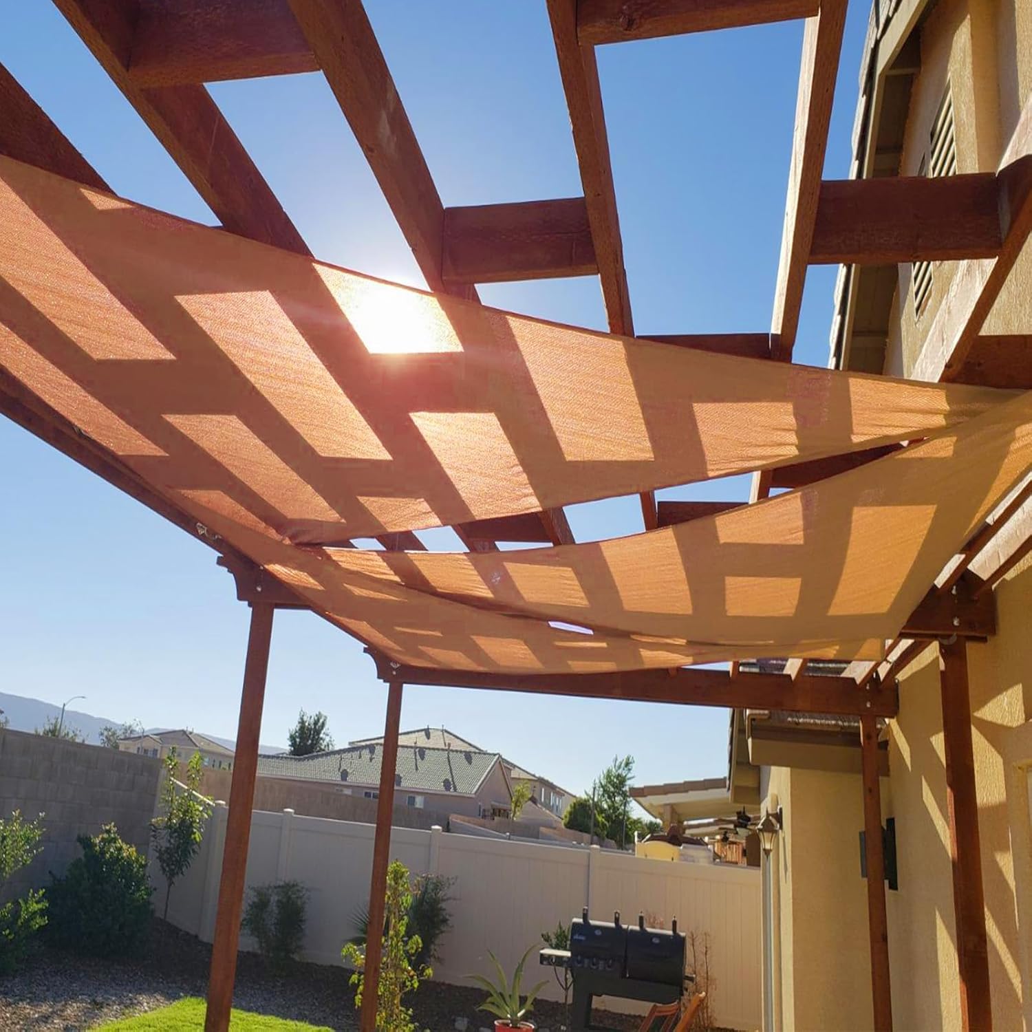 Cool Area Sun Shade Sail 13x23x26.4 FT Right Triangle for Patio Outdoor, Peach Fuzz (Custom Size)