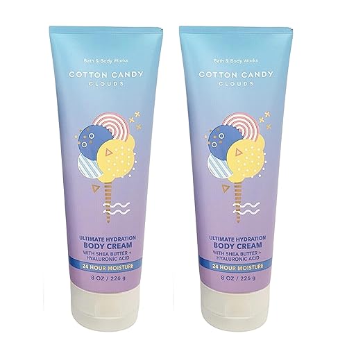 Bath & Body Works Crema corporal Ultimate Hydration (Cotton Candy Clouds), 8.00 onzas (paquete de 2)