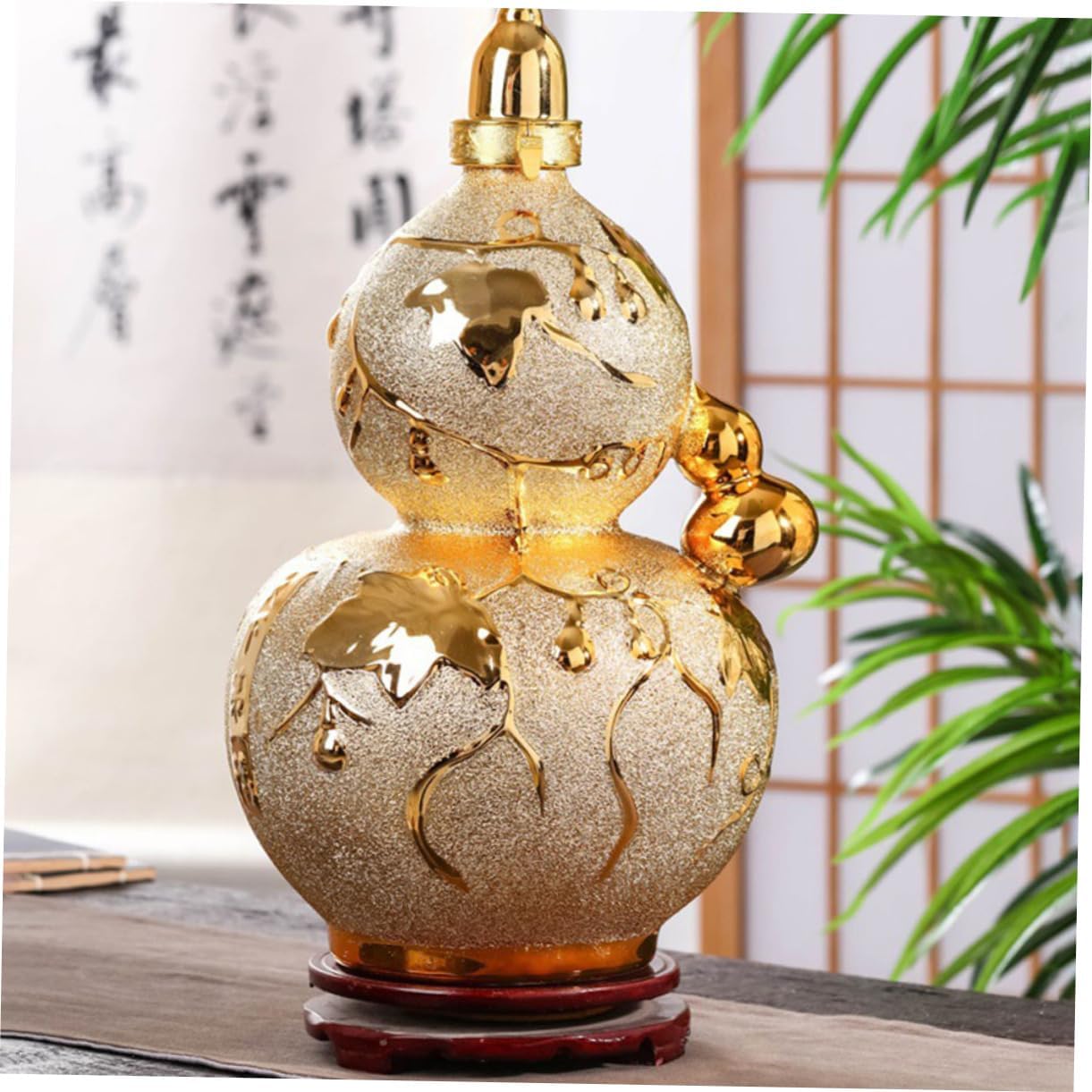 IMIKEYA Gourd Shape Wine Kettle Large Capacity Ceramic Drink Container Home Liquor Holder Lid