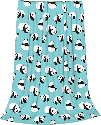 Manta de franela de forro polar con diseño de panda, para sofá, cama, para niños, adolescentes y adultos