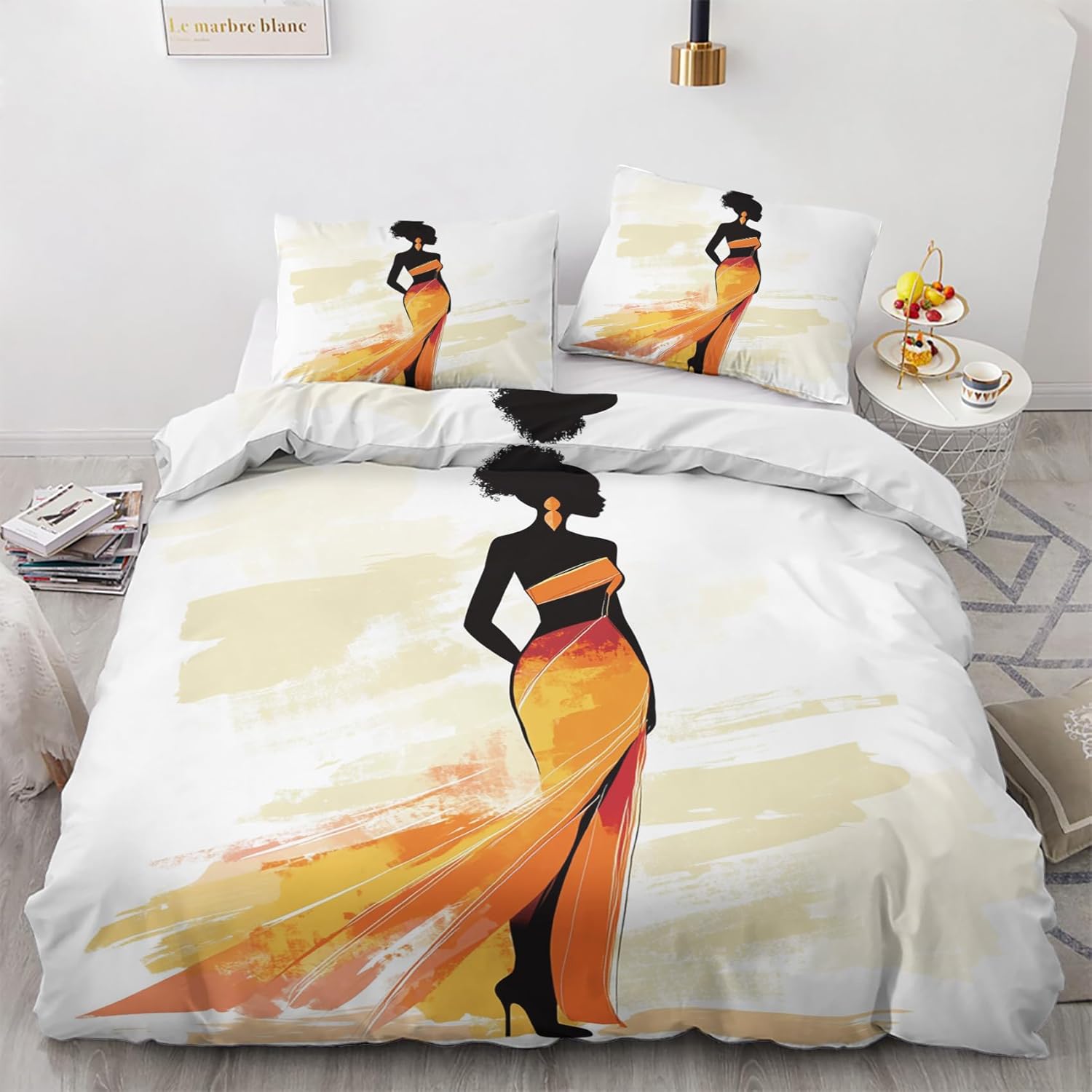 AopGlyvyr Black Woman Duvet Cover Full Size, Grace