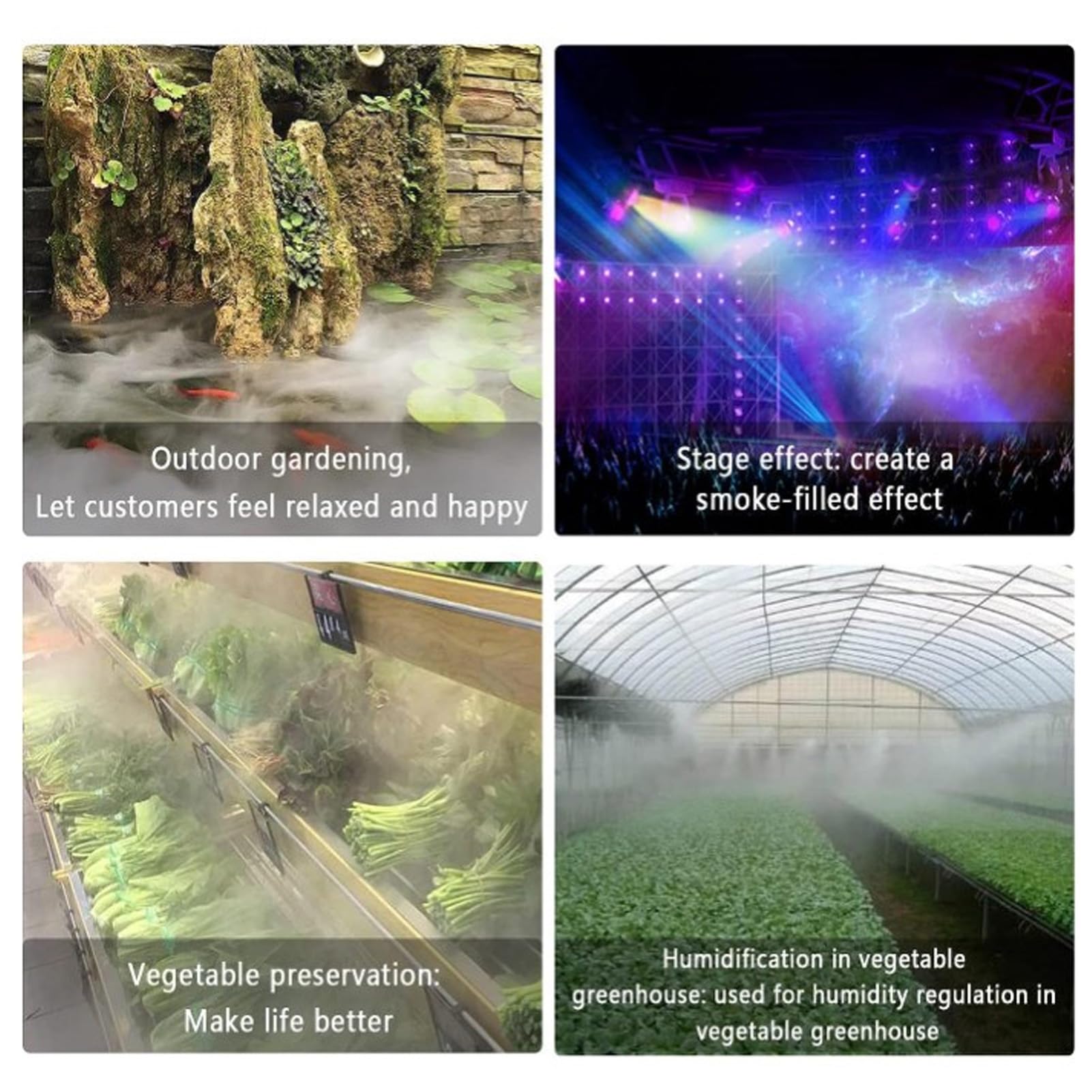 FTVOGUE 12 Cabezas Ultrasónica Fabricante de Niebla de Niebla Ultrasónica con Float 400W Impermeable Suministro de Alimentación de Invernadero de Invernadero para Estanque