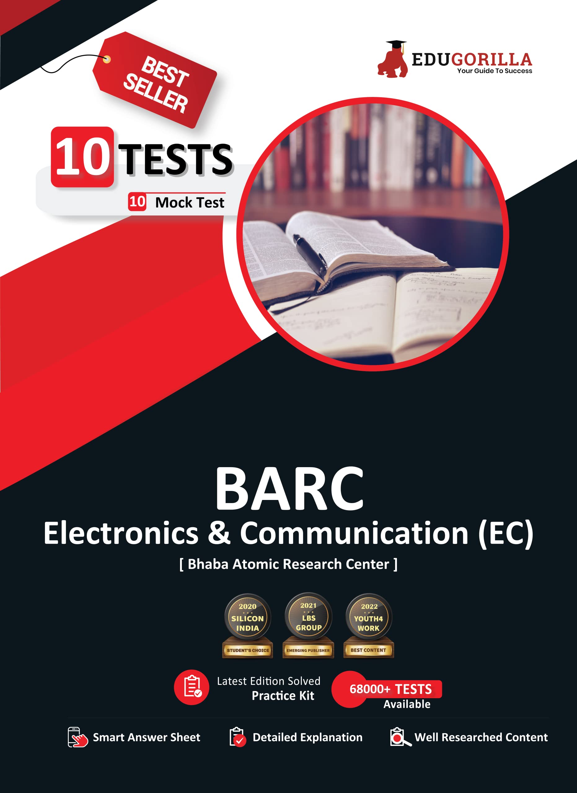 BARC Electronics and Communication (EC) Exam 2024 (Bhabha Atomic Research Centre) - 10 Full Length Mock Tests (1000 Solved Questions) with Free Access To Online Tests