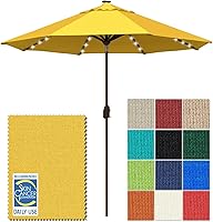 Vista 57 de EliteShade USA - Sombrilla solar de 9 pies / 2.74 metros, de 3 niveles, con 10 años sin decoloración, 80 luces LED para patio, mesa al aire libre