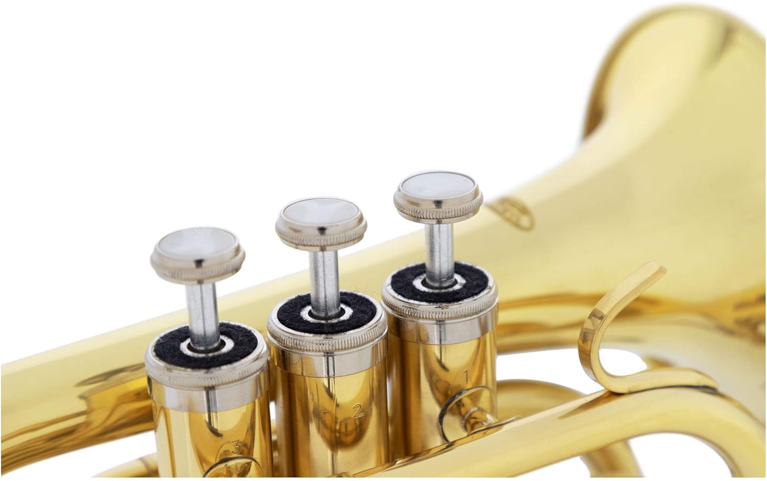 Close-up of the trumpet valves