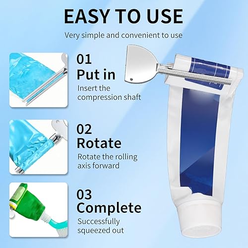 Miniatura 2 de Exprimidor de pasta de dientes, llave exprimidora de tubo de metal, escurridor manual de tubo de pasta de dientes para pintura, crema, cosmética y