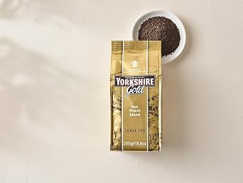 Yorkshire Tea, Gold, Loose Leaf Tea, Black Tea, 8.8 Ounce, Premium Blend, Rich, Smooth, and Satisfying, Classic British Breakfast Blend, Caffeinated, Enjoy Hot or Iced