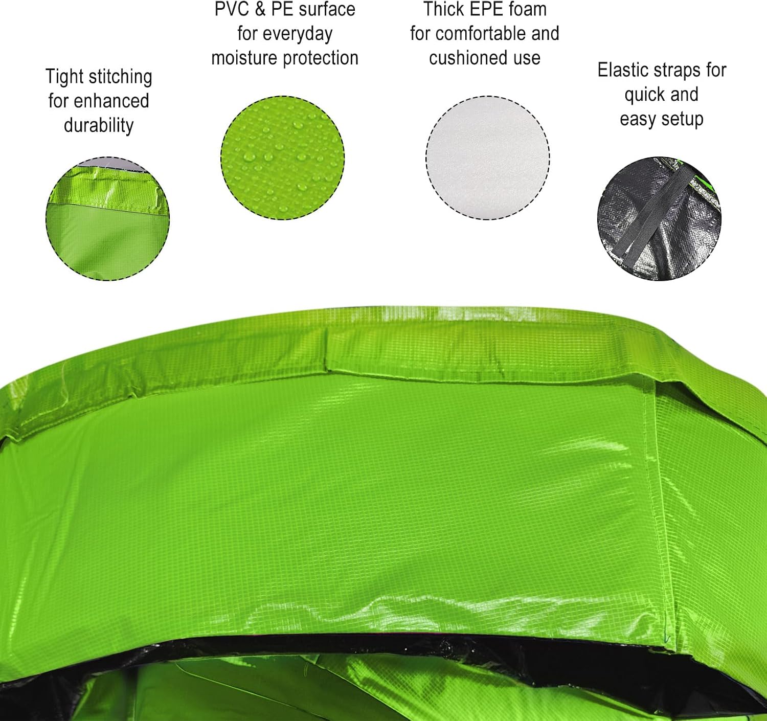 Trampoline Replacement Safety Pad, Waterproof & Tear-Resistant Foam Spring Cover, 14FT Round Trampoline Pad, Full Spring Protection, Easy Installation