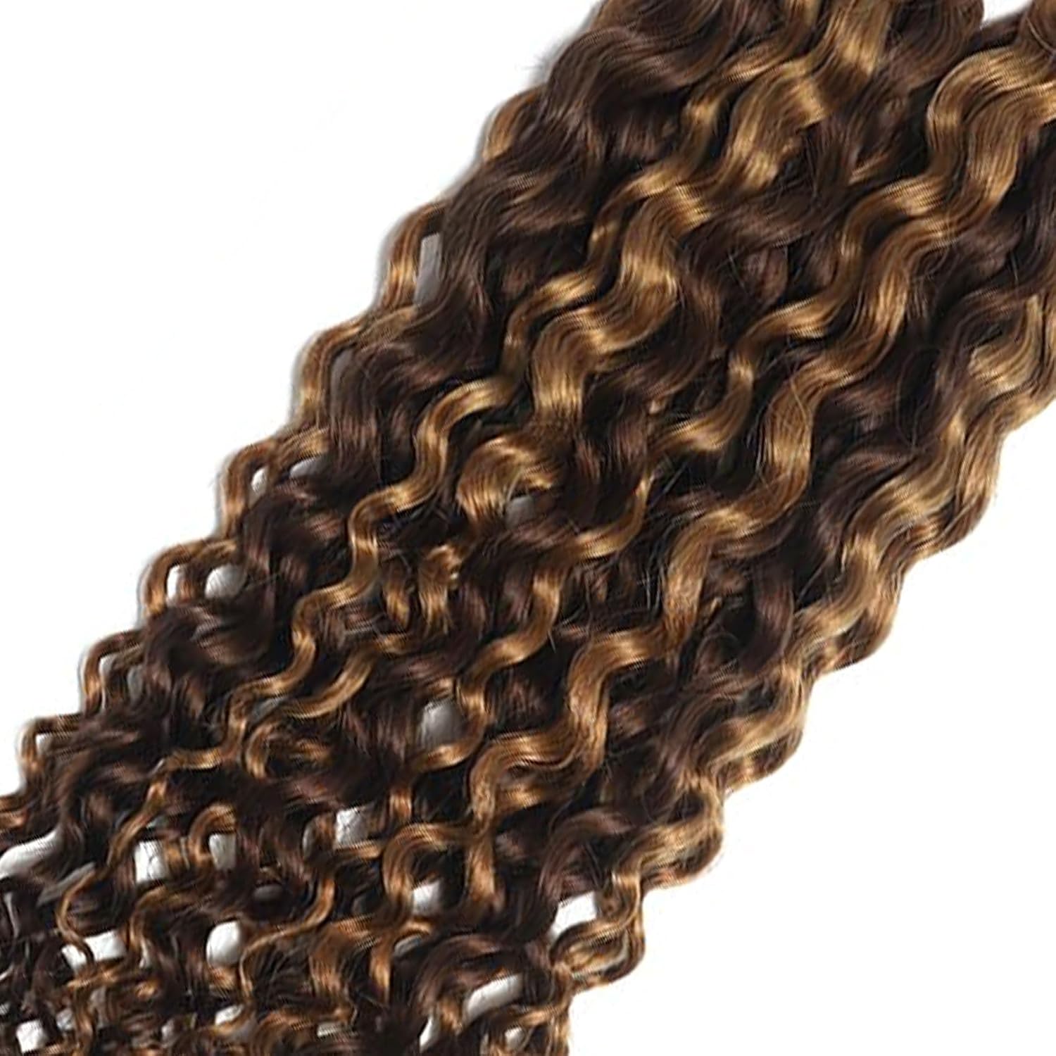 Human Braiding Hair Water Wave Bulk Human Hair For Braiding No Weft Wet And Wavy Human Hair Braiding Hair Extensions For Boho Braids 2 Bundles Per Pack 100g (22inch, 4/27#)