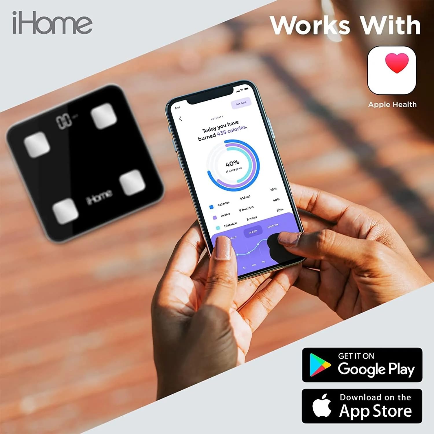 iHome Báscula digital inteligente Bluetooth para peso corporal, báscula de peso con 14 indicadores, incluyendo IMC, grasa corporal, masa muscular, baterías incluidas (Bluetooth inteligente negro)