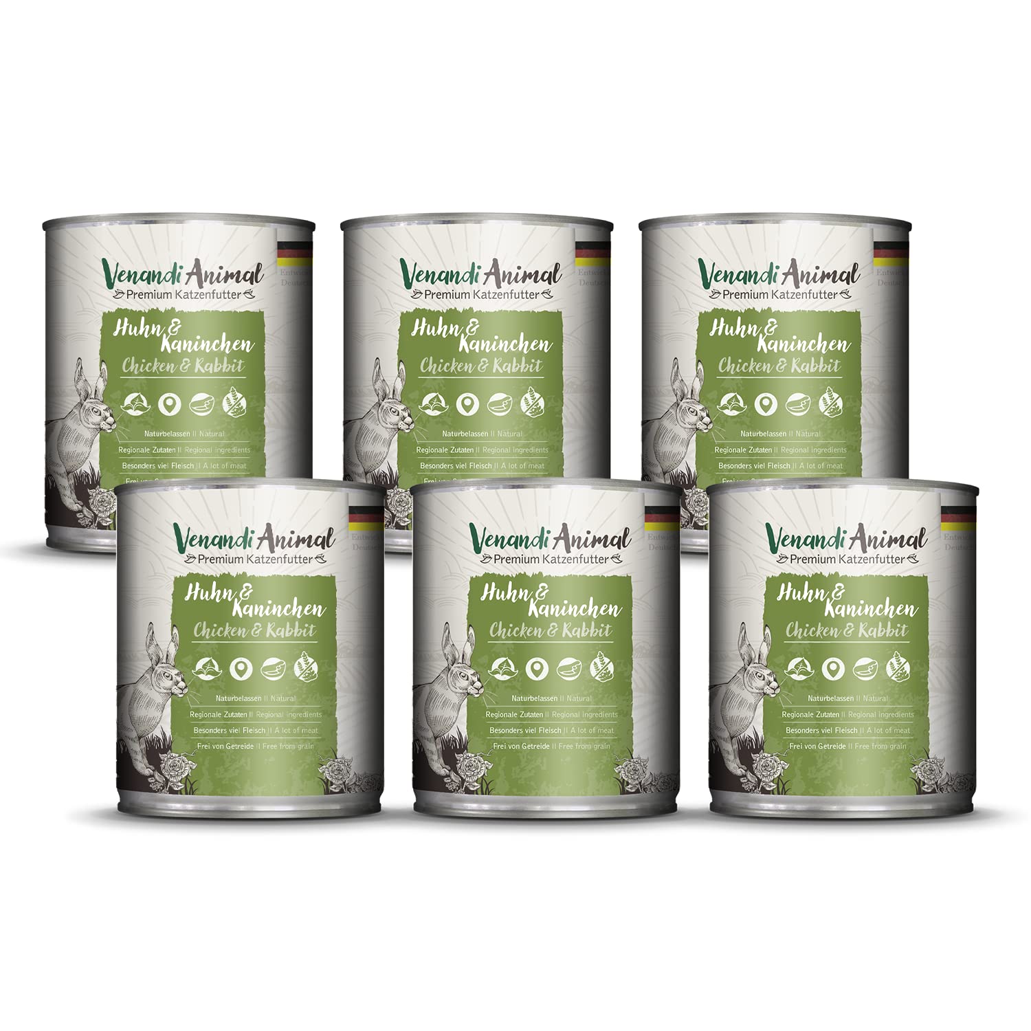 Venandi Animal Premium Cat Food, Horse as Monoprotein, Wet Food, Grain-Free and Natural, Pack of 6 (6 x 200 g) — view 23