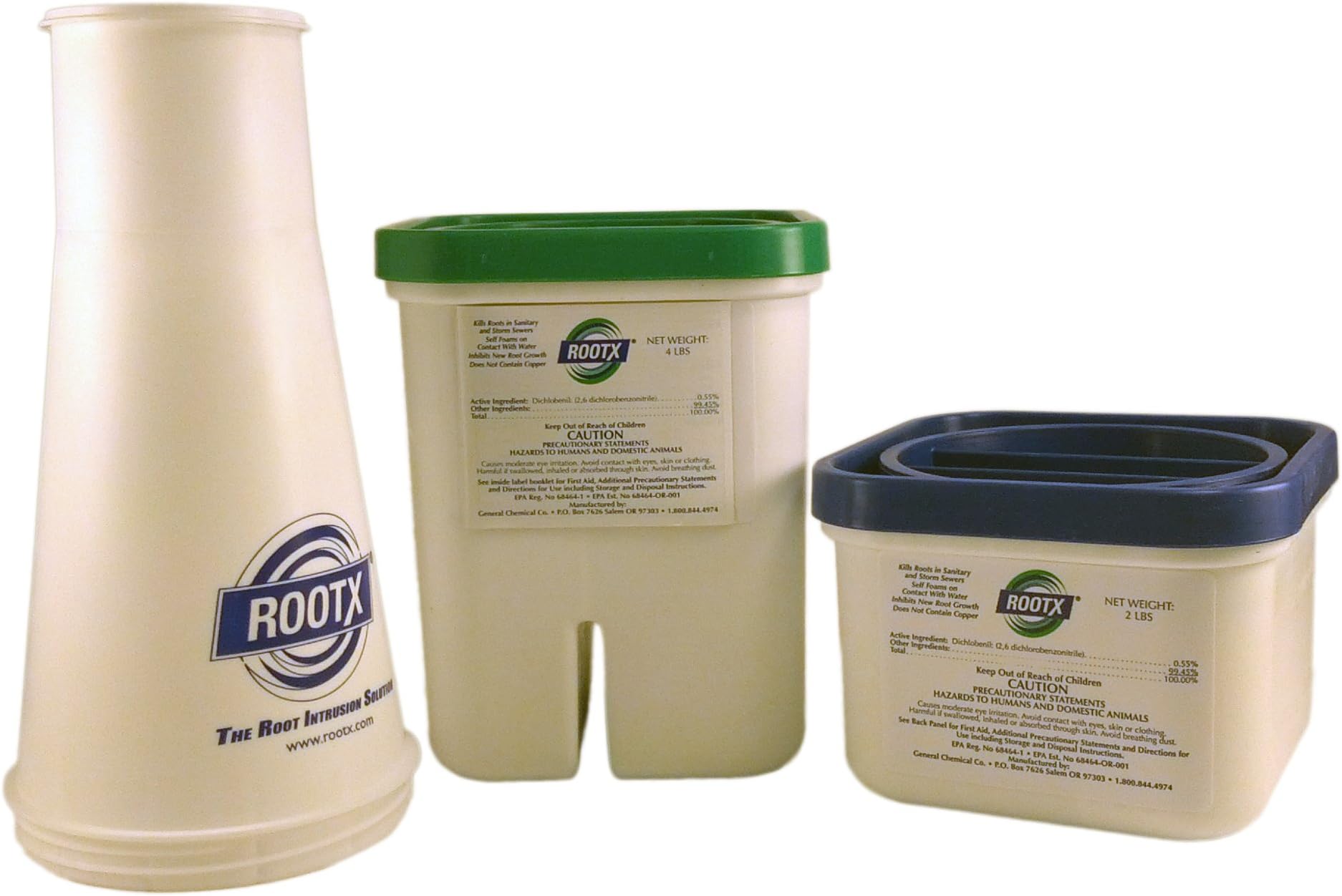 ROOTX - The Root Intrusion Solution Kit - One 4 Pound Container and One 2 Pound Container Plus Funnel - Bundle 3 Items