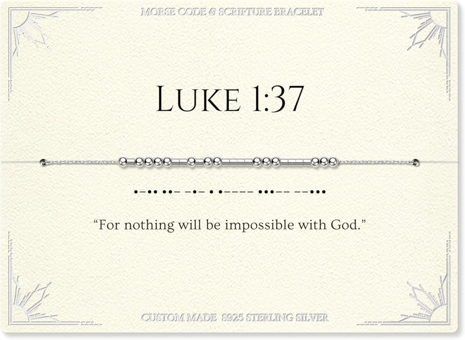 Morse Code Bracelets for Women, Christian Bible Verse Bracelets, Scripture S925 Sterling Silver Inspirational Faith Jewelry, Religious Gifts for Women