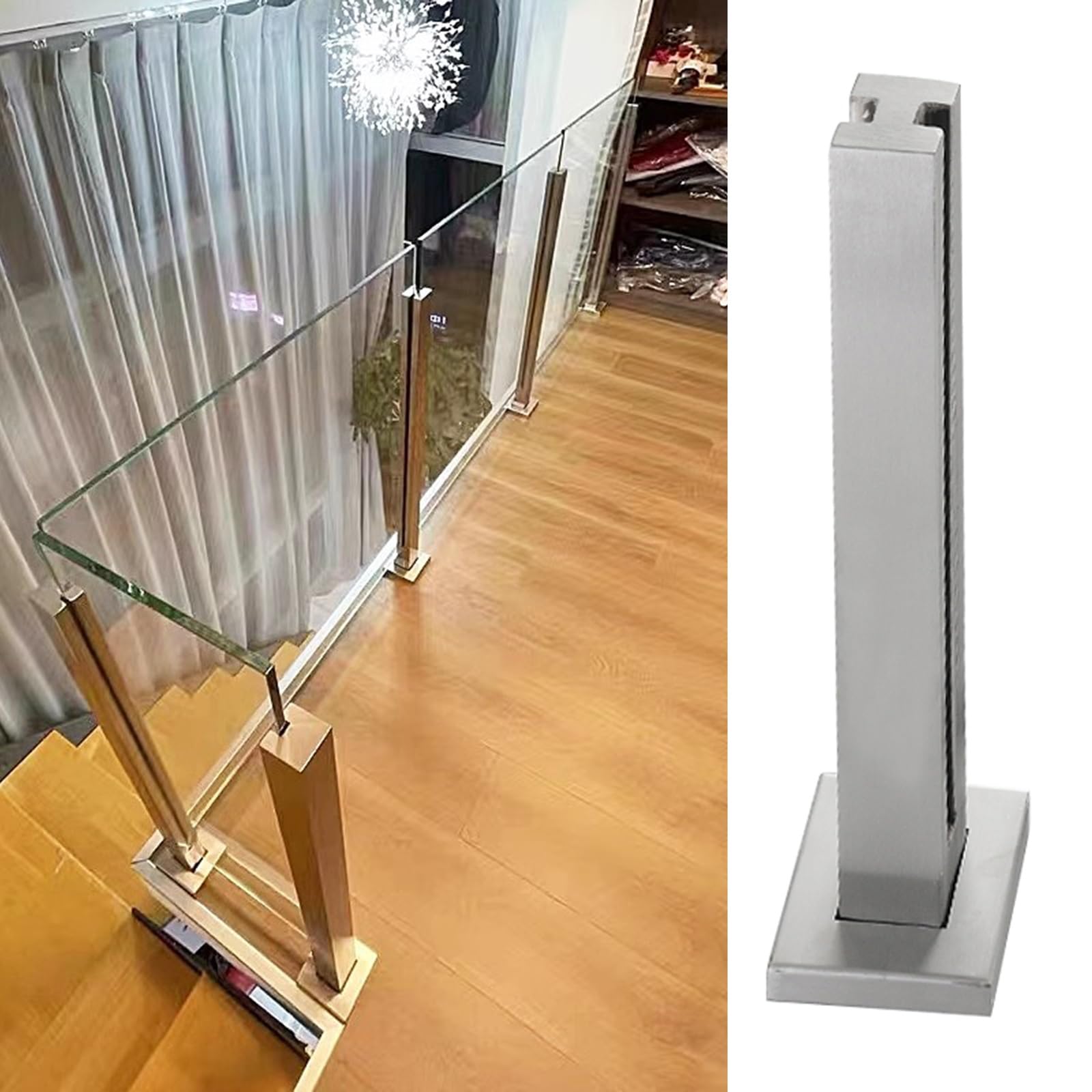 Soporte de barandilla para paneles de 8-12 mm ideal para balcones, hoteles y restaurantes