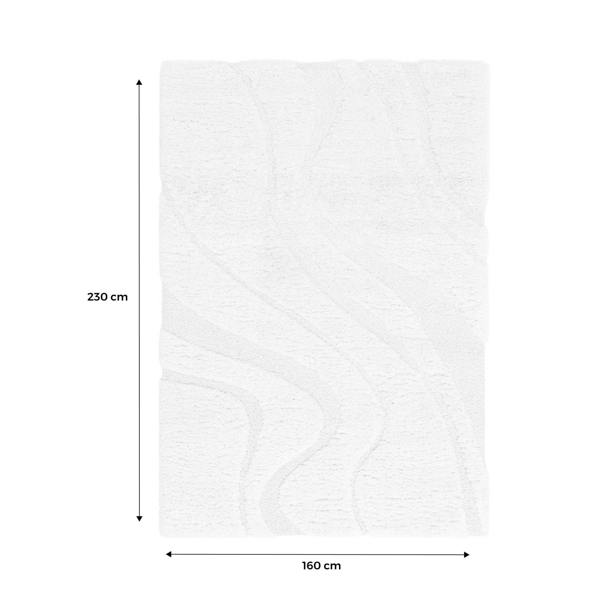 sweeek - Tapis intérieur shaggy motif avec relief crème Amy 160x230cm