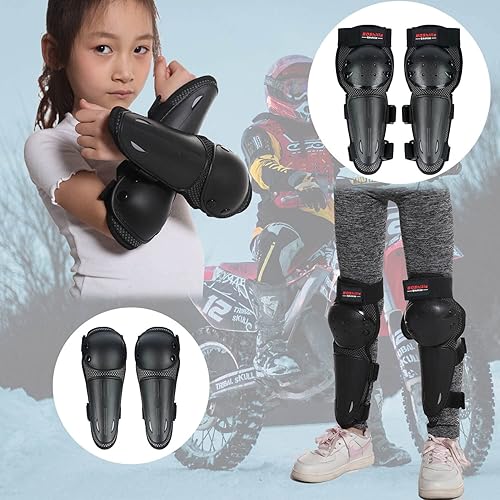 Miniatura 2 de Reomoto Rodilleras de motocross para niños, rodilleras de motocross, protección ajustable para motocicleta, protección contra golpes de rodilla para
