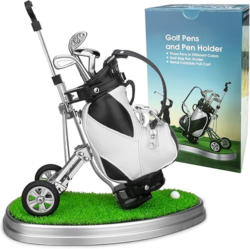 Miniatura 7 de 10L0L Soporte para bolígrafo de golf con 3 piezas, juego de bolígrafos de golf único, decoración de escritorio de golf, regalos para hombres