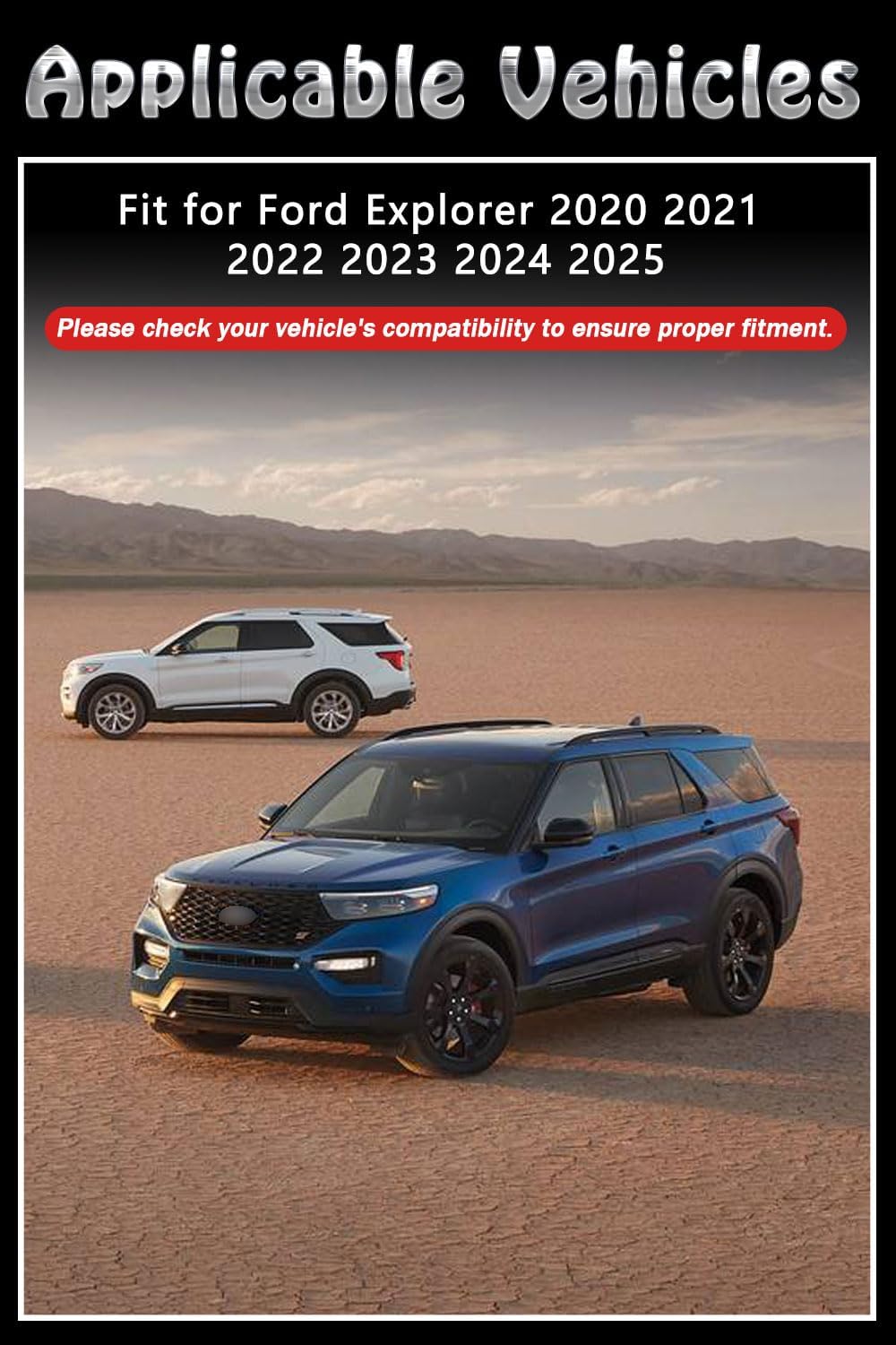 Vent Shades Rain Guards for Ford Explorer 2020 2021 2022 2023 2024 2025 Accessories, for Ford Explorer Window Deflectors Window Visors
