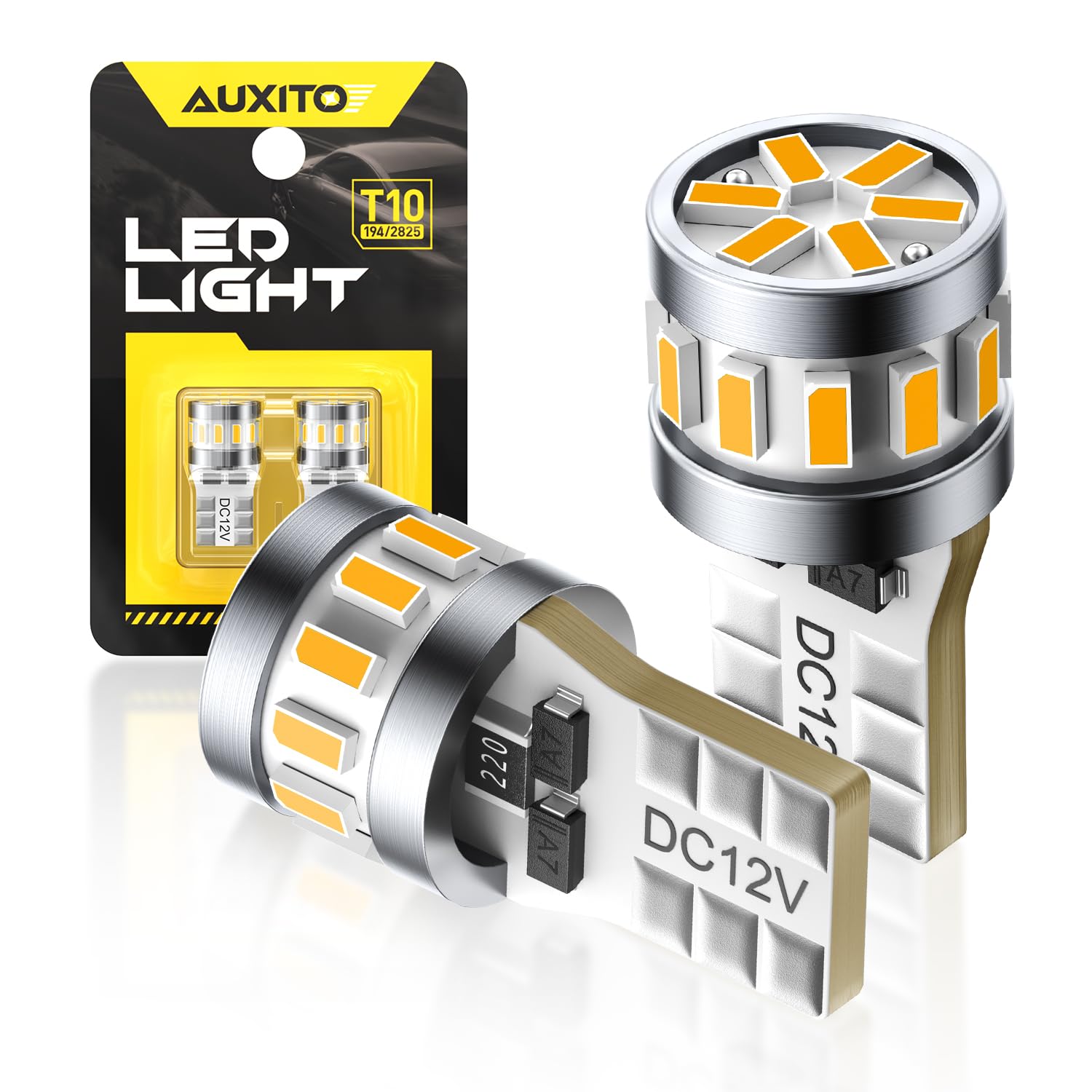 AUXITO T10 led アンバー 爆光 led T10 ポジションランプ/…