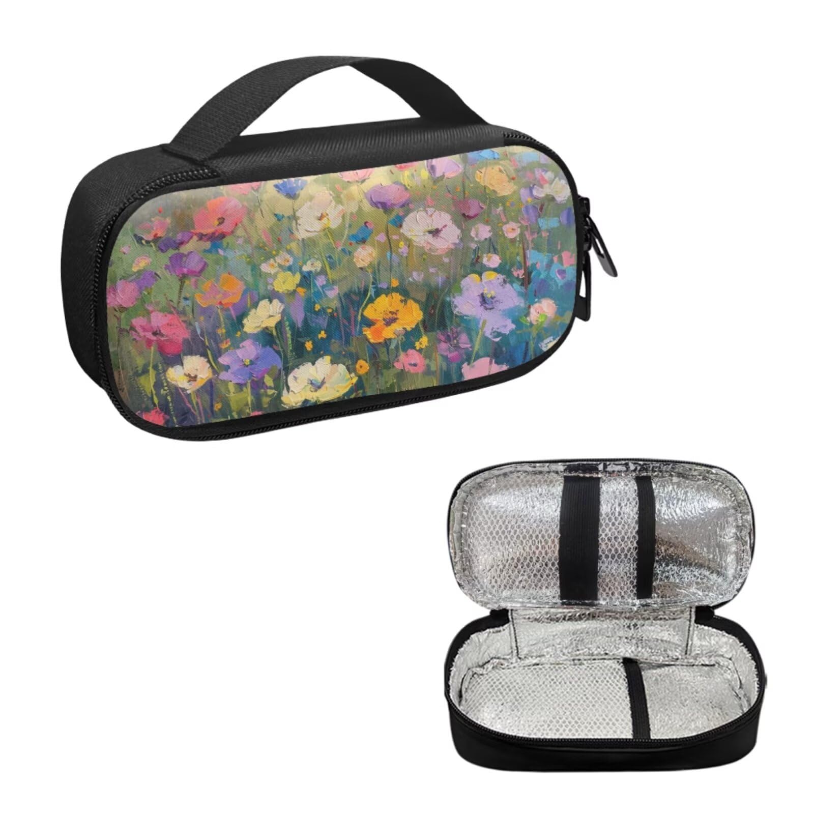 ZCFYGDX Abstract Oil Flower Print Diabetic Insulin Cooler Travel Case Diabetic Insulated Insulin Pen Portable Travel Case Built-in Mesh Pocket for Ice Packs for Medicine Daily Life Business Trips Work