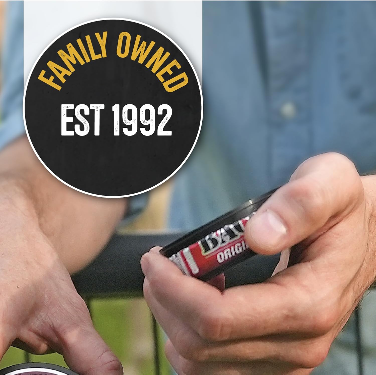 10 Cans, BaccOff Original Fine Cut, Black Tea Base with Bold, Smoky Flavors