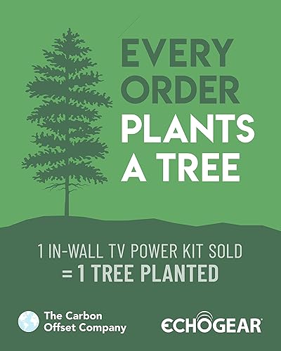 Miniatura 6 de ECHOGEAR Ocultador de cable de TV para TV montado en la pared, kit de gestión de cables de doble salida para cables de alimentación y bajo voltaje,