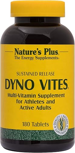 NaturesPlus Dyno Vites, liberación sostenida, 180 tabletas vegetarianas, suplemento multivitamínico y mineral, 90 porciones