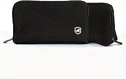 Necessaire Organizadora para Viagem com Divisórias Internas para Acessórios, Zíper Reforçado e Vedado Resistente à Água, Discovery Preta