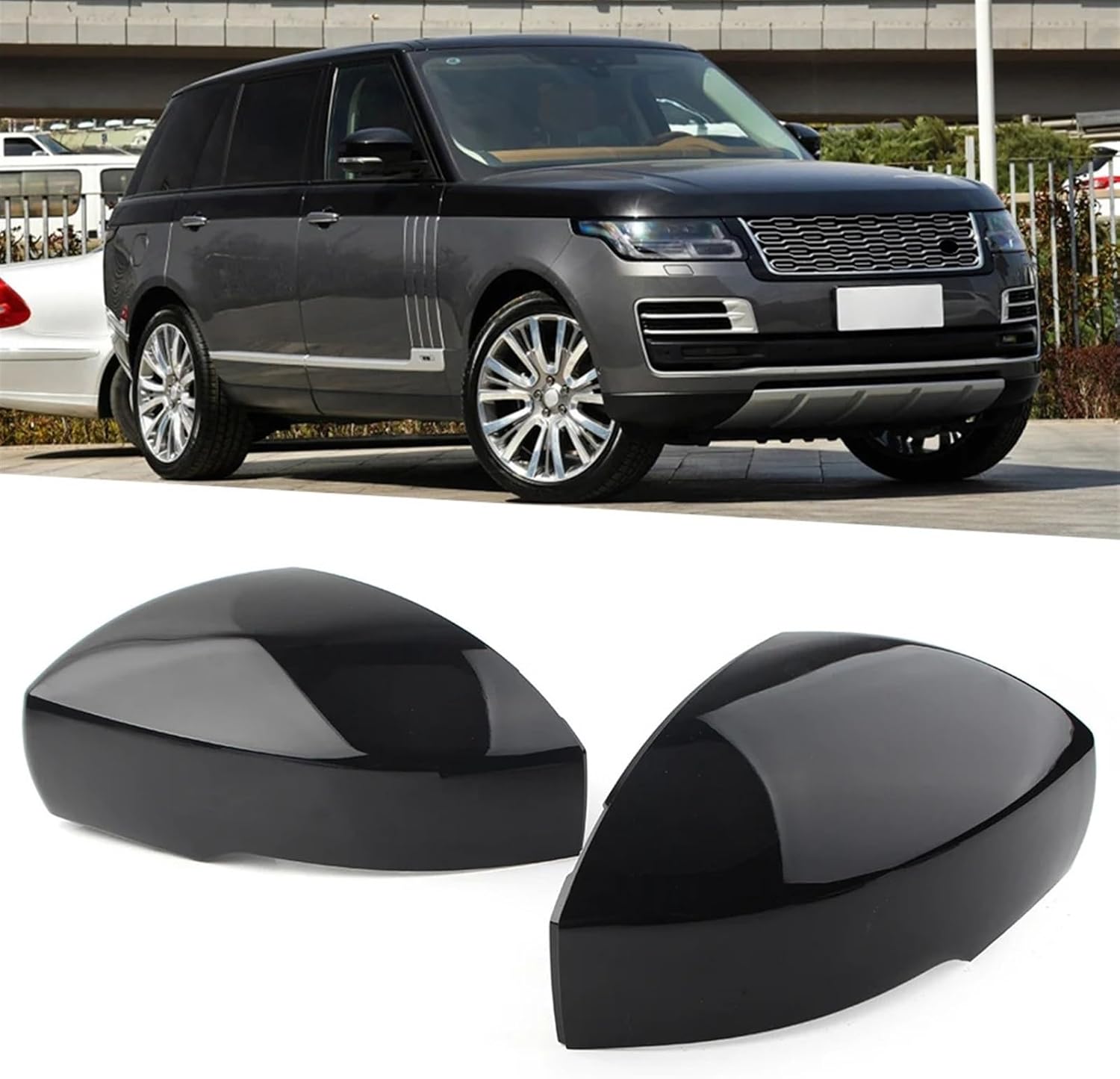 1 Pair Car Rear Side View Mirror Cover Cap ABS Compatible for Land Range Rover Sport 2013-2019 & LR4 2014-2016 & Discovery 2017-2020