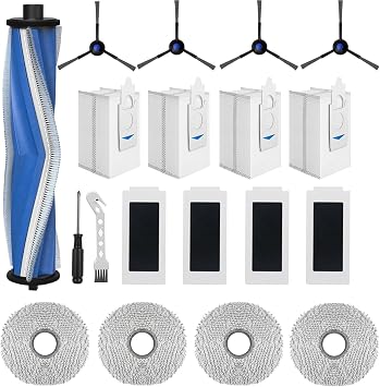 19PCS Combo Set Accessories Replacement Kit for Ecovacs DEEBOT T30S, T30S PRO, T30S AI, T30S AI Care, T30S Pro Robotic Vacuum and Mop Cleaner