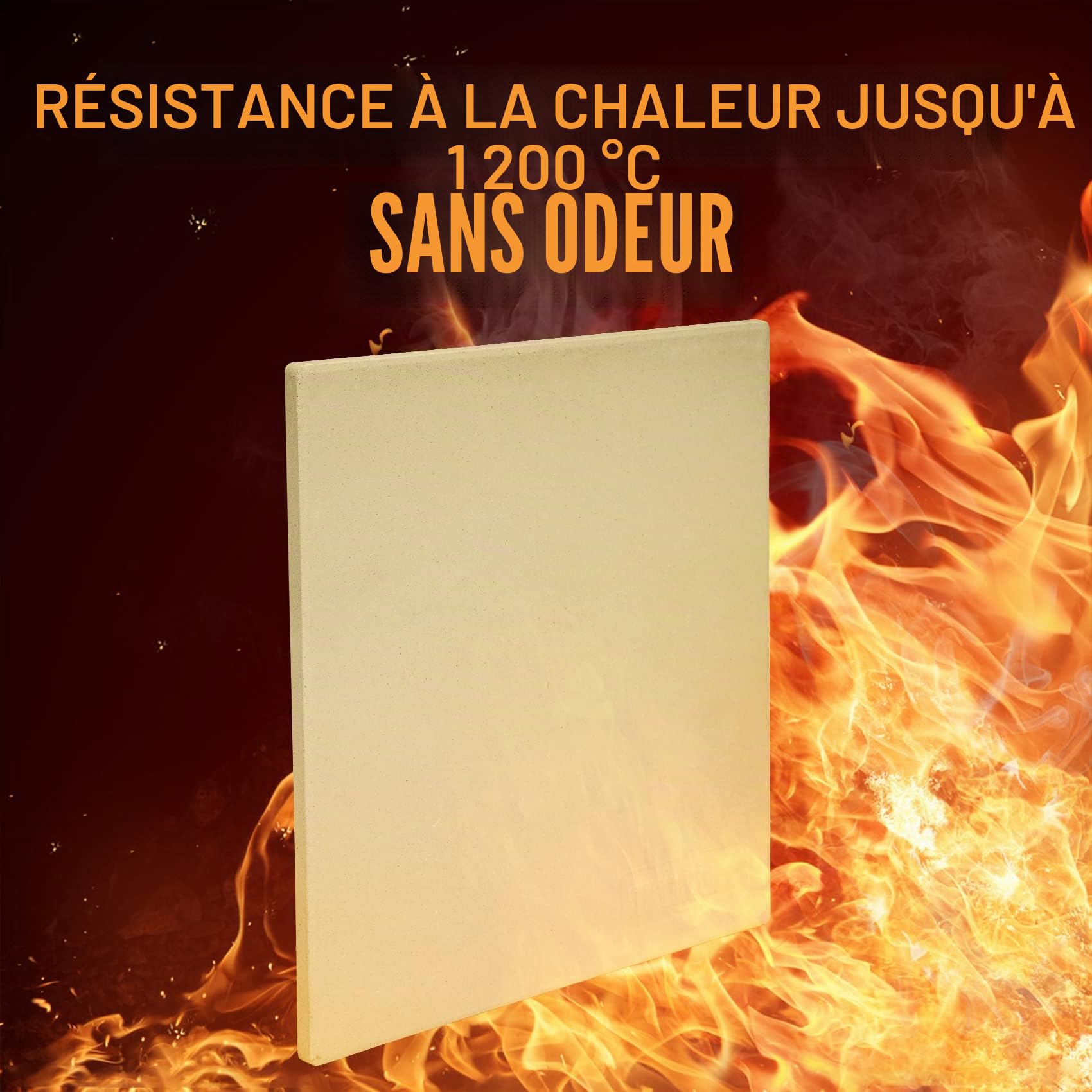 Mimiuo Pierre à Pizza Rectangulaire en Cordiérite, Pierre à Pizza for Ooni, pour la Préparation du Pain, de la Tarte flambée et de la Pizza, pour Four et Barbecue, Four et Grill, Gaz, 33 x 33 cm